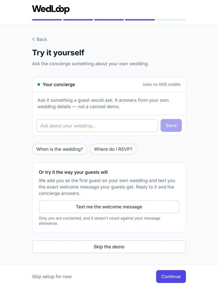 Try it yourself before any guest gets a text.